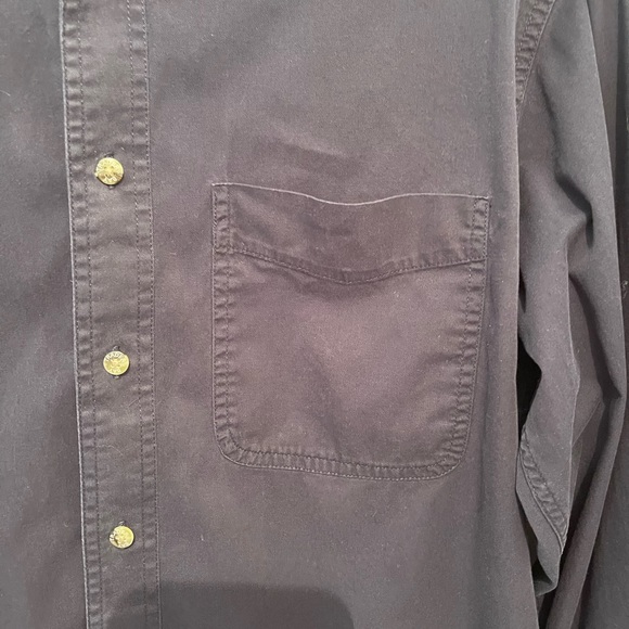 Trader Bay Button Down Long Sleeve Shirt Men’s Size M 44” Navy Blue - Picture 4 of 8